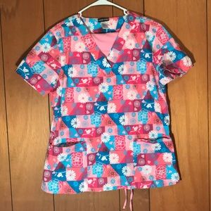 Heart and flower patterned Scrub Set